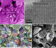 Images de microscopie e diffrents matériaux