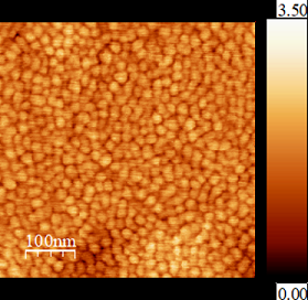 Image topographique AFM d'un film semi-conducteur ScAlN sur GaN